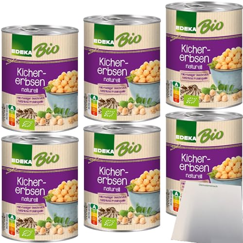 Edeka Bio Kichererbsen mild-nussiger Geschmack 6er Pack (6x400g Dose) + usy Block von usy