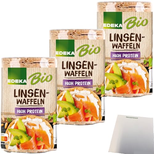 Edeka Bio Linsenwaffeln High Protein 3er Pack (3x90g Packung) + usy Block von usy