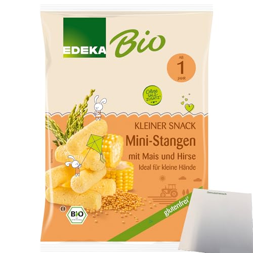Edeka Bio Mini-Stangen mit Mais und Hirse ab 1 Jahr (30g Packung) + usy Block von usy