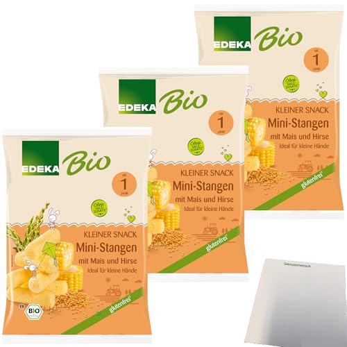 Edeka Bio Mini-Stangen mit Mais und Hirse ab 1 Jahr 3er Pack (3x30g Packung) + usy Block von usy