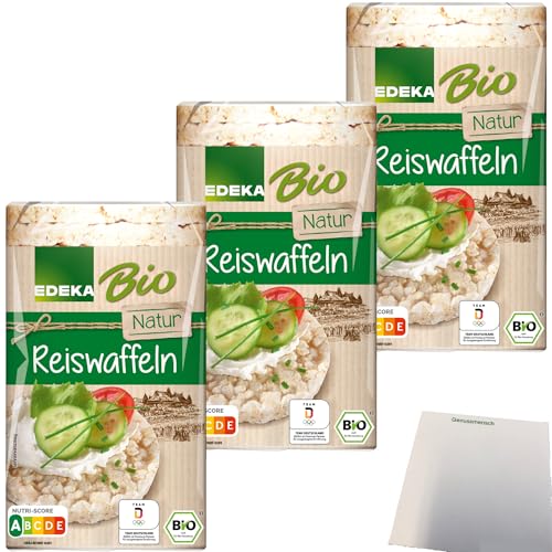 Edeka Bio Reiswaffeln natur ungesalzen mit Sesam verfeinert 3er Pack (3x100g Packung) + usy Block von usy