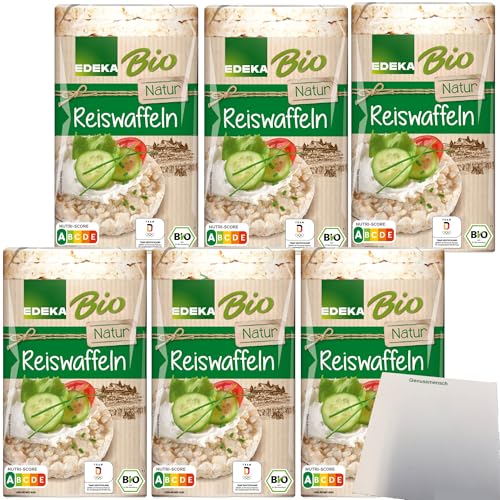 Edeka Bio Reiswaffeln natur ungesalzen mit Sesam verfeinert 6er Pack (6x100g Packung) + usy Block von usy