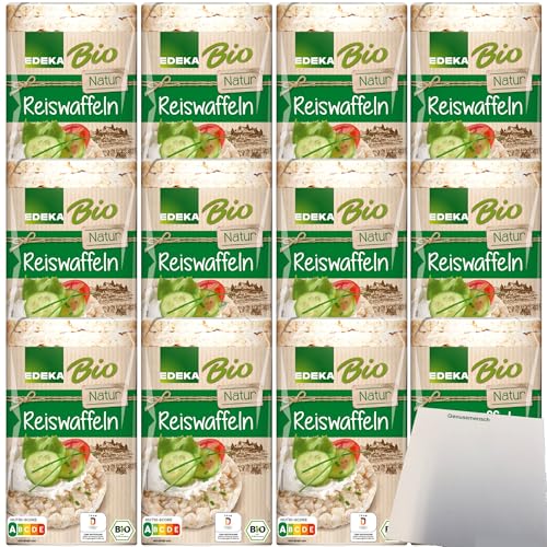 Edeka Bio Reiswaffeln natur ungesalzen mit Sesam verfeinert VPE (12x100g Packung) + usy Block von usy