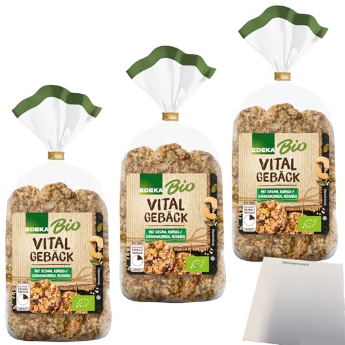 Edeka Bio Vitalgebäck knuspriges Gebäck 3er Pack (3x200g Packung) + usy Block von usy