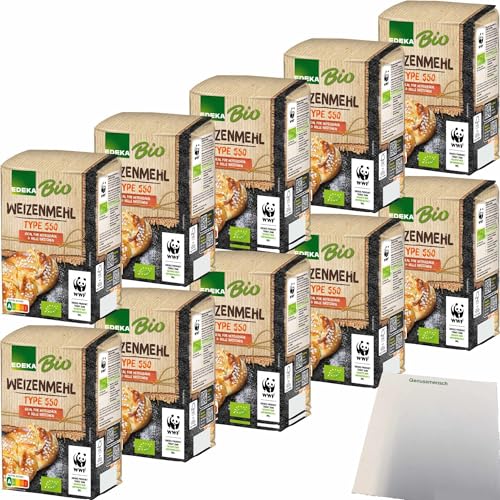 Edeka Bio Weizenmehl Type 550 ideal für Hefegebäck und helle Brote 10er Pack (10x1kg Packung) + usy Block von usy