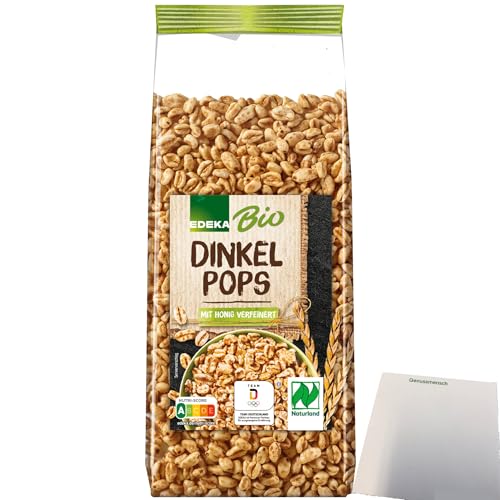 Edeka Dinkel Pops gepuffte Dinkelkörner mit Honig verfeinert (200g Packung) + usy Block von usy