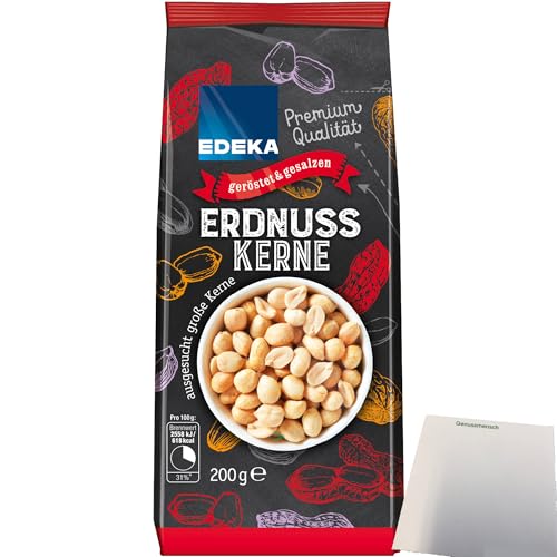 Edeka Erdnusskerne Erdnüsse geröstet und gesalzen (200g Packung) + usy Block von usy