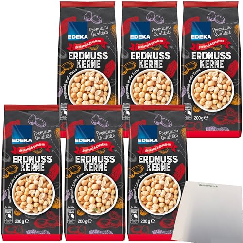 Edeka Erdnusskerne Erdnüsse geröstet und gesalzen 6er Pack (6x200g Packung) + usy Block von usy