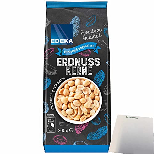 Edeka Erdnusskerne geröstet & ungesalzen (200g Packung) + usy Block von usy