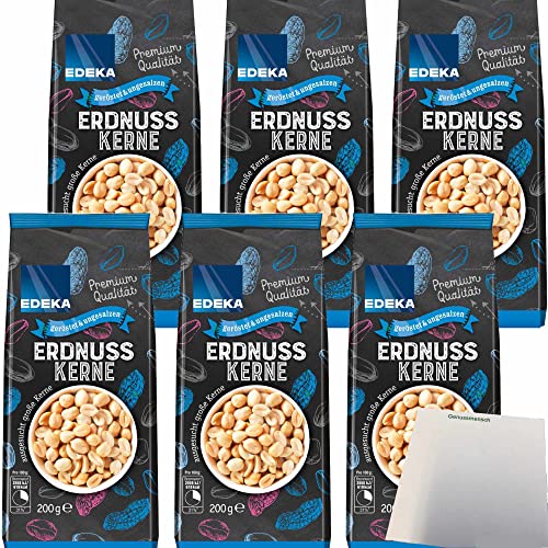 Edeka Erdnusskerne geröstet & ungesalzen 6er Pack (6x200g Packung) + usy Block von usy