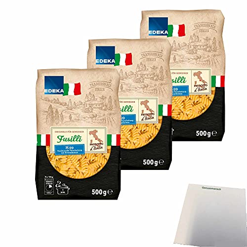 Edeka Fusilli N.99 3er Pack (3x500g Beutel) + usy Block von usy