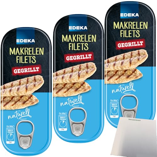 Edeka Gegrillte Makrelenfilets naturell 3er Pack (3x120g Dose) + usy Block von usy