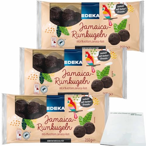 Edeka Jamaica-Rumkugeln mit 4 % echtem Jamaica-Rum ohne Einsatz von Aromen 3er Pack (3x250g Packung) + usy Block von usy