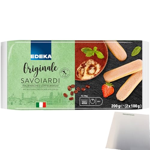 Edeka Löffelbiskuit das Original aus Italien mit Zuckerkruste (200g Packung) + usy Block von usy