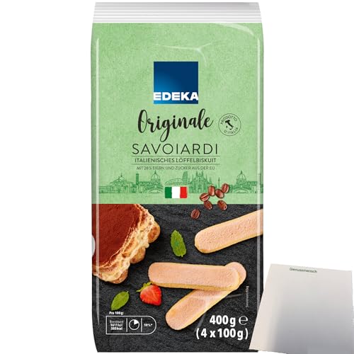 Edeka Löffelbiskuit das Original aus Italien mit Zuckerkruste (400g Packung) + usy Block von usy