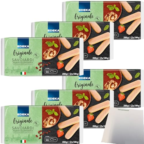 Edeka Löffelbiskuit das Original aus Italien mit Zuckerkruste 6er Pack (6x200g Packung) + usy Block von usy