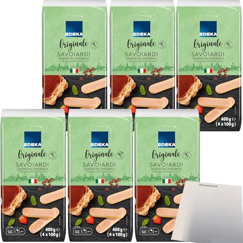 Edeka Löffelbiskuit das Original aus Italien mit Zuckerkruste 6er Pack (6x400g Packung) + usy Block von usy