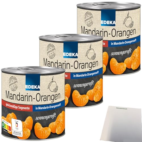 Edeka Mandarin-Orangen kernlos in Mandarin-Orangensaft 3er Pack (3x300g Dose) + usy Block von usy