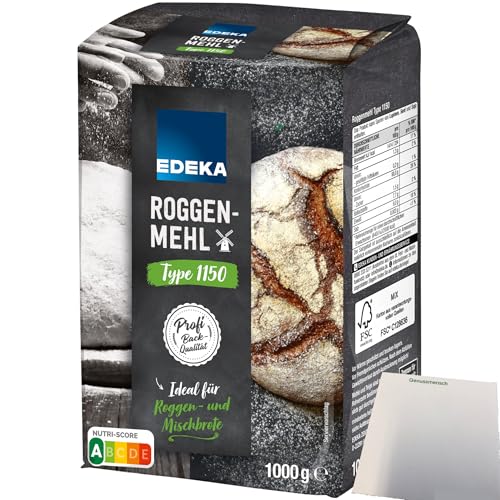 Edeka Roggenmehl Type 1150 ideal für Roggen und Mischbrote (1kg Packung) + usy Block von usy