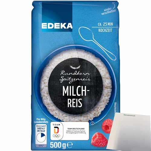 Edeka Rundkorn Milchreis Spitzenreis (500g Packung) + usy Block von usy