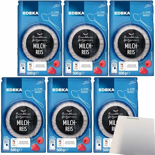 Edeka Rundkorn Milchreis Spitzenreis 6er Pack (6x500g Packung) + usy Block von usy