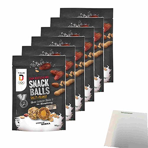 Edeka Snack Balls Erdnuss Salz 6er Pack (6x145g Beutel) + usy Block von usy