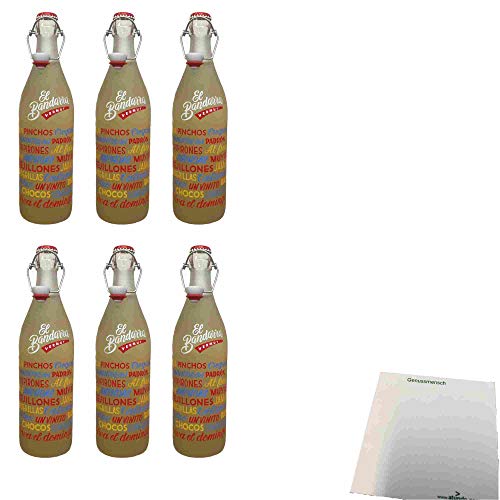 El Bandarra Vermut Blanco 15% 6er Pack (6x1l Flasche weißer Wermut) + usy Block von usy