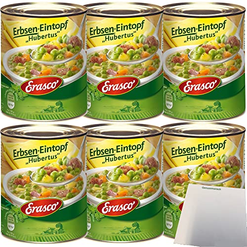 Erasco Erbsen-Eintopf Hubertus 6er Pack (6x800g Dose) + usy Block von usy