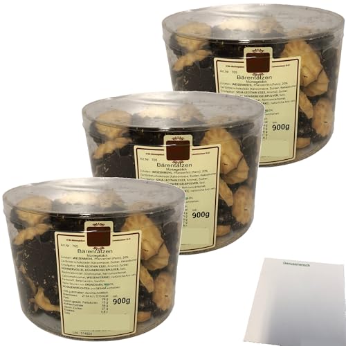 Esser Bären-Tatzen Kekse mit Schokolade 3er Pack (3x900g Runddose) + usy Block von usy