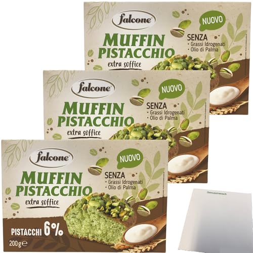 Falcone Pistazien Muffin extra Soft 3er Pack (3x200g Packung) + usy Block von usy