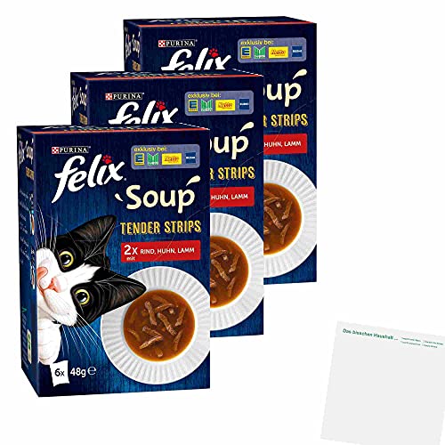 Felix Soup Tender Strips Land 3er Pack (3x288g Packung) + usy Block von usy