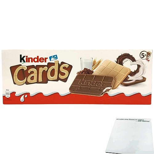 Ferrero Kinder Cards Kekse mit Milch und Kakaofüllung (128g Packung) + usy Block von usy