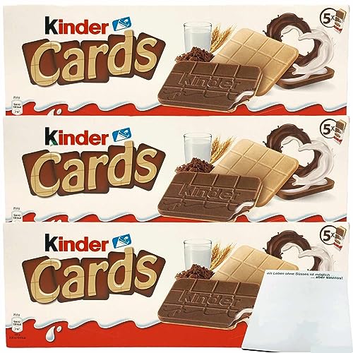 Ferrero Kinder Cards Kekse mit Milch und Kakaofüllung 3er Pack (3x128g Packung) + usy Block von usy