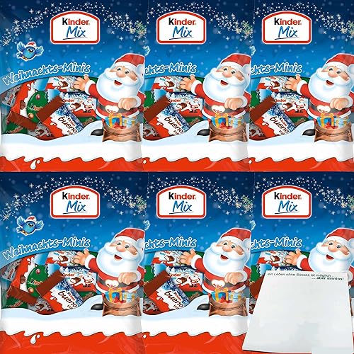 Ferrero Kinder Mix Beutel Weihnachts-Minis 6er Pack (6x153g Packung) + usy Block von usy