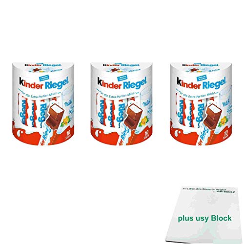 Ferrero Kinder Riegel 10 Riegel 3er Pack (3x 210g Packung) + usy Block von usy