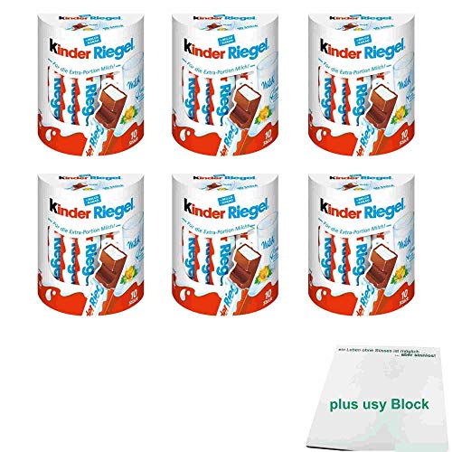Ferrero Kinder Riegel 10 Riegel 6er Pack (6x 210g Packung) + usy Block von usy