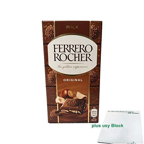 Ferrero Rocher Orignial Milk Hazelnut (90g Tafel) + usy Block von usy
