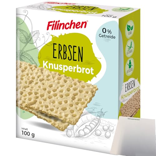 Filinchen Erbsen Knusperbrot Glutenfrei vegan (100g Packung) + usy Block von usy