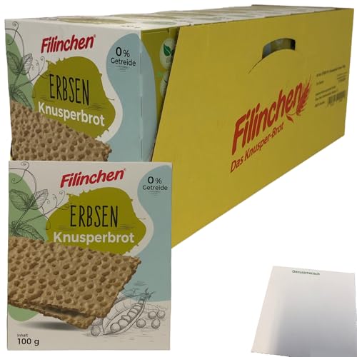 Filinchen Erbsen Knusperbrot Glutenfrei vegan VPE (7x100g Packung) + usy Block von usy