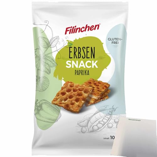 Filinchen Erbsen-Snack Cracker Paprika (100g Packung) + usy Block von usy