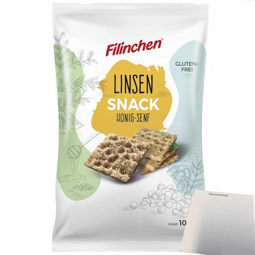 Filinchen Erbsen-Snack Honig Senf Cracker (100g Packung) + usy Block von usy
