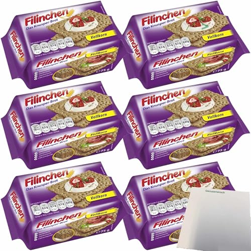 Filinchen Vollkorn das Knusperbrot 6er Pack (6x75g Packung) + usy Block von usy