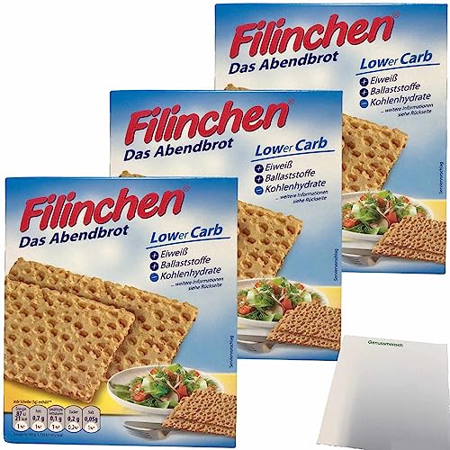 Filinchen das Abendbrot Low Carb Knusperbrot 3er Pack (3x100g Packung) + usy Block von usy