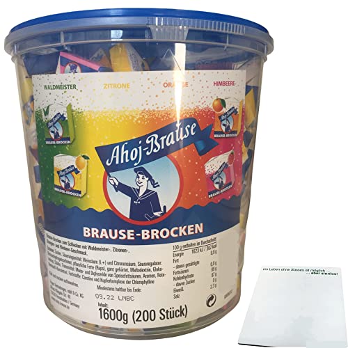 usy Bundle für Friegeo Ahoj Brause Brocken 200 stück (1,6Kg Packung) + usy Block von usy