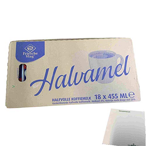 Friesche Vlag Kondensmilch halbfett (18x455ml Pack Halvamel) + usy Block von usy