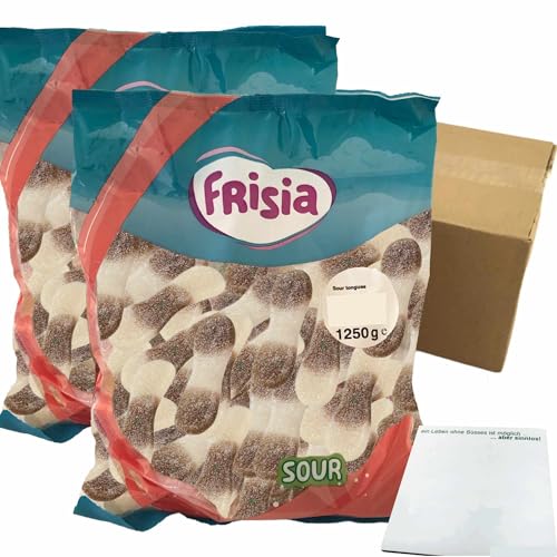 Frisia saure Fruchtgummi-Cola-Zitrus-Zungen (2x1,25kg Packung) + usy Block von usy