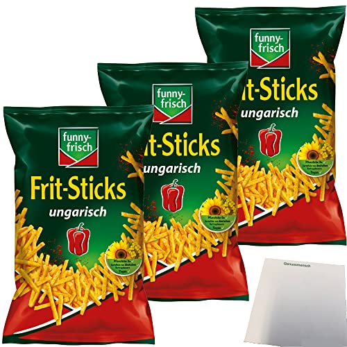 Funny-Frisch Frit Sticks Ungarisch 3er Pack (3x100g Beutel) + usy Block von usy