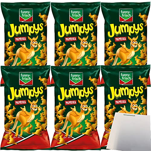 Funny-Frisch Jumpys Kartoffelsnacks in Känguruform 6er Pack (6x75G) + usy Block von usy