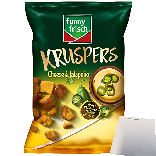 Funny Frisch Kruspers Cheese & Jalapeno Weizen-Kräcker (1x120g Packung) + usy Block von usy