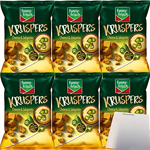 Funny Frisch Kruspers Cheese & Jalapeno Weizen-Kräcker 6er Pack (6x120g ) + usy Block von usy